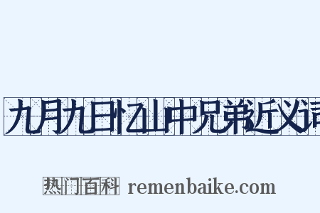 九月九日忆山中兄弟近义词是什么意思的图片